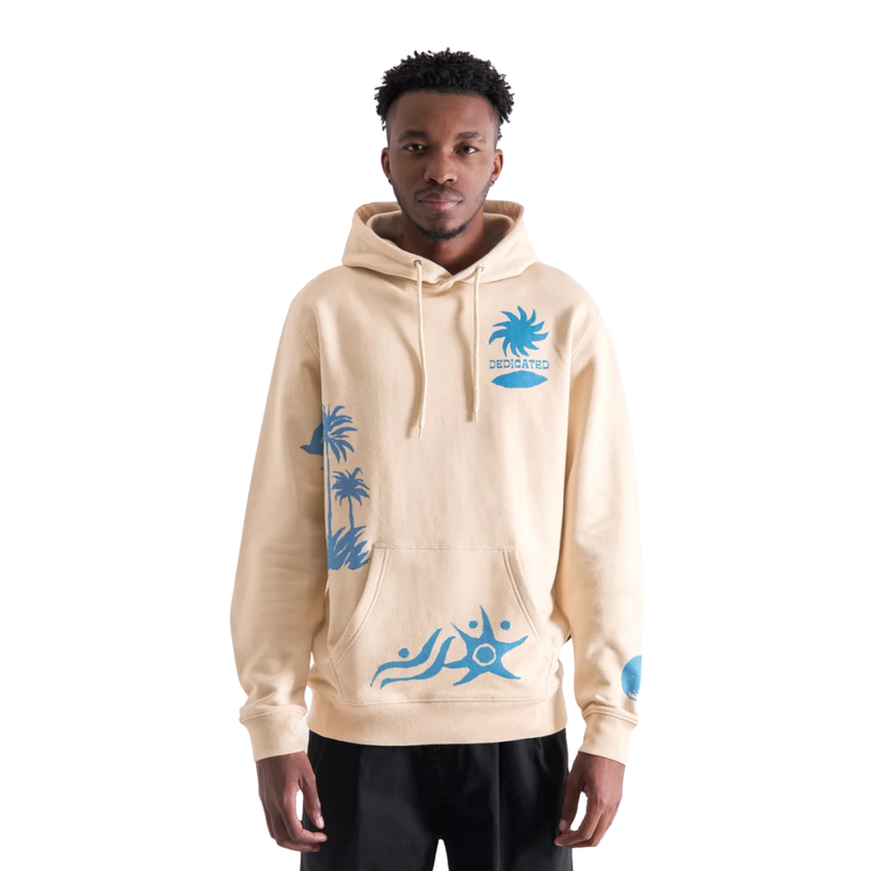 Hoodie Falun Beach Collage Oat White Bild 1