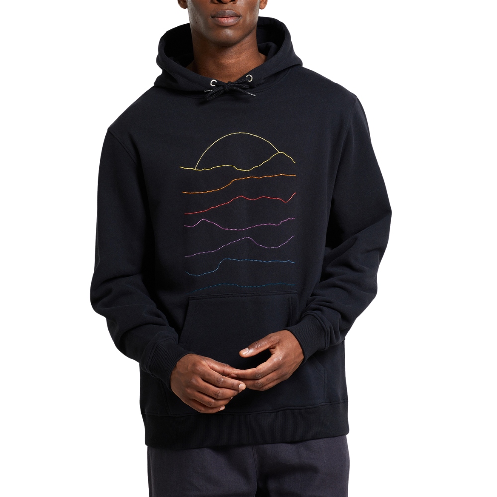 Hoodie Falun Sunset Lines Black Bild 1