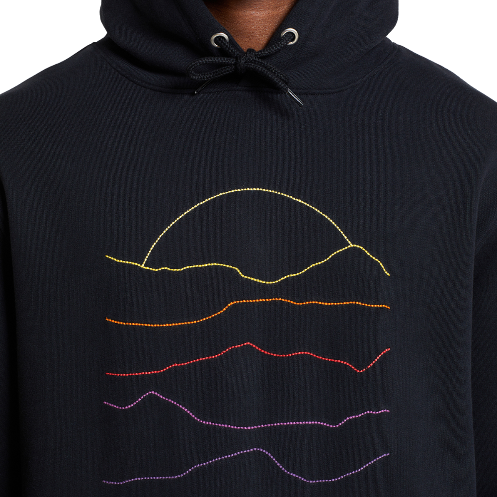 Hoodie Falun Sunset Lines Black Bild 3