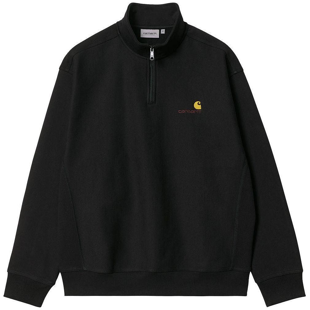 Carhartt - Half Zip American Script Sweat - Black - Zip Crew
