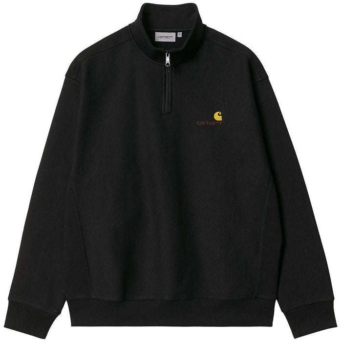 Carhartt - Half Zip American Script Sweat - Black - Zip Crew
