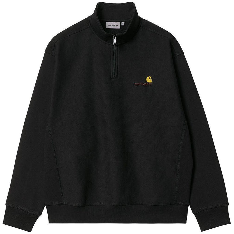 Carhartt - Half Zip American Script Sweat - Black - Zip Crew