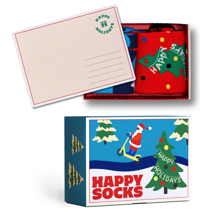2-Pack Happy Holidays Socks Gift coloured Bild 1