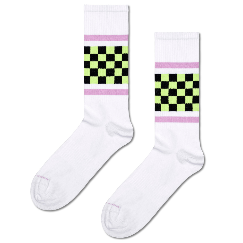 Checked Stripe Sneaker Sock White Bild 1