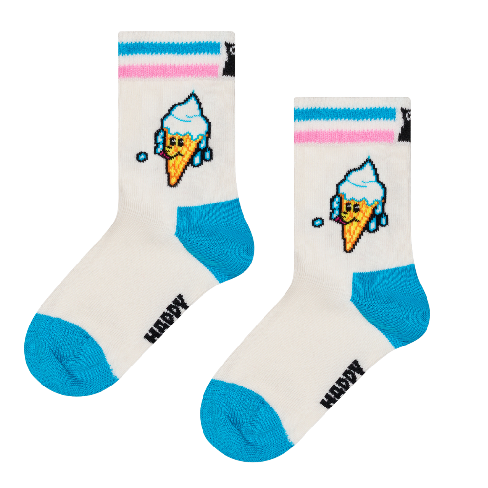 Kids Happy Ice Cream Sock White Bild 1