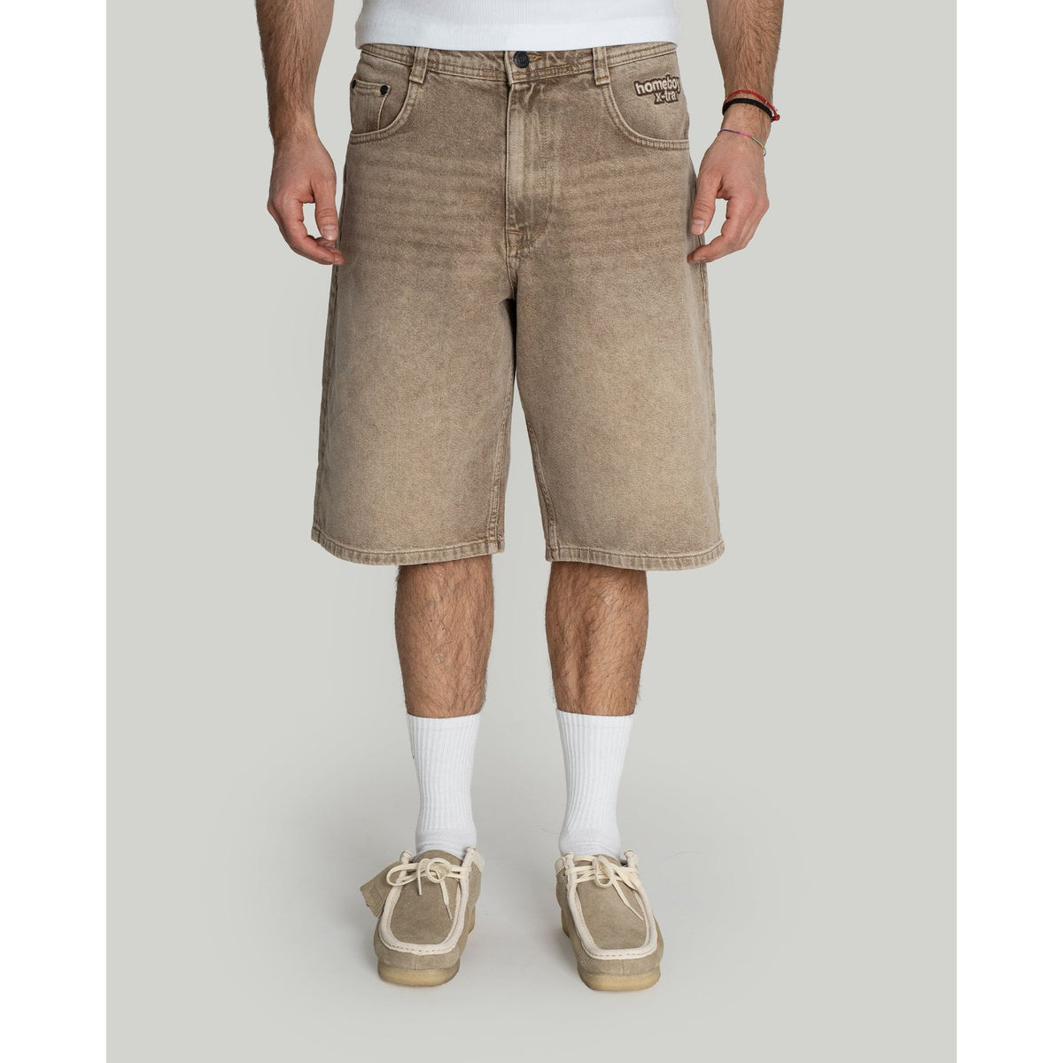 x-tra BAGGY Dye Denim Shorts Washed Brown Bild 1