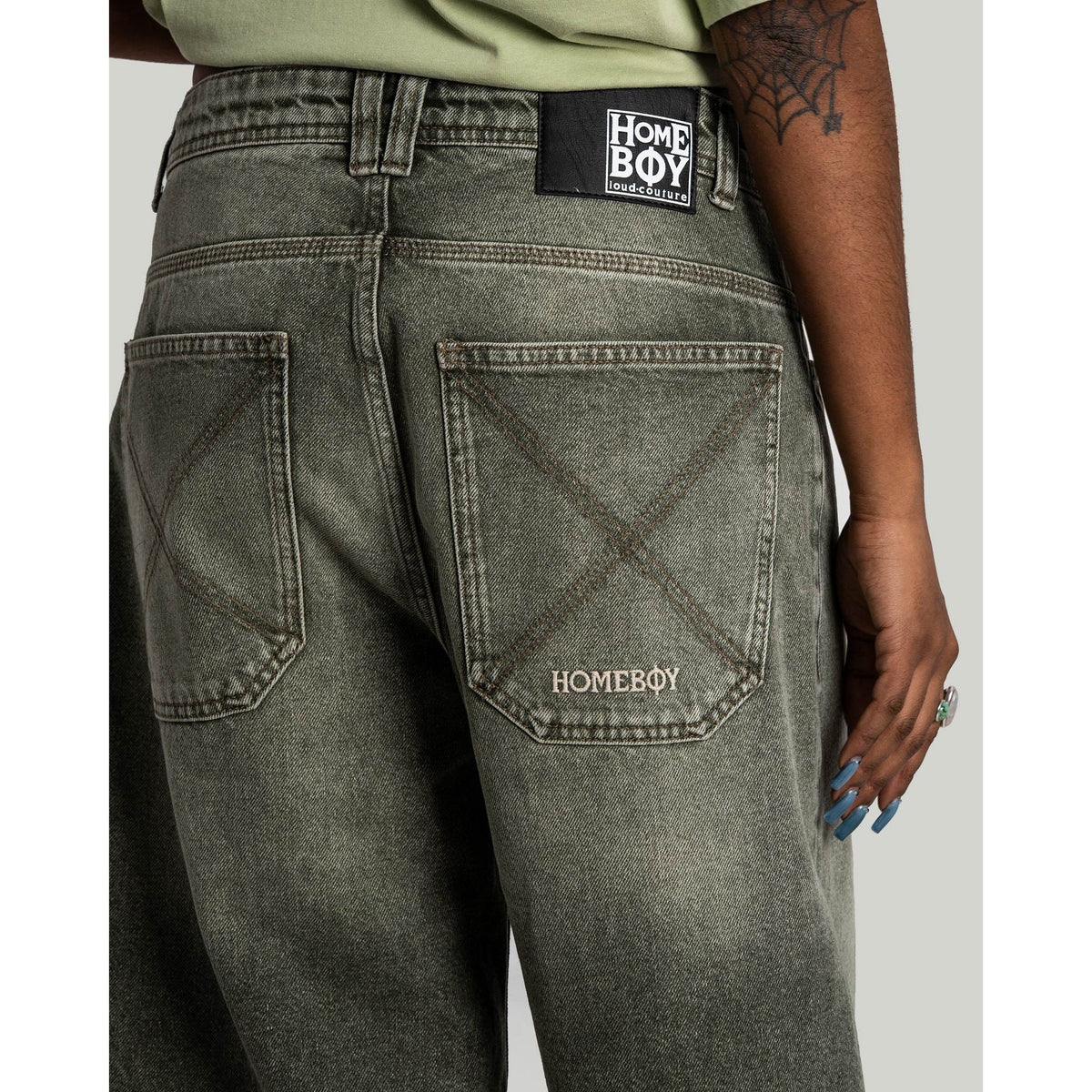x-tra MONSTER Dye Denim Shorts Washed Green Bild 3