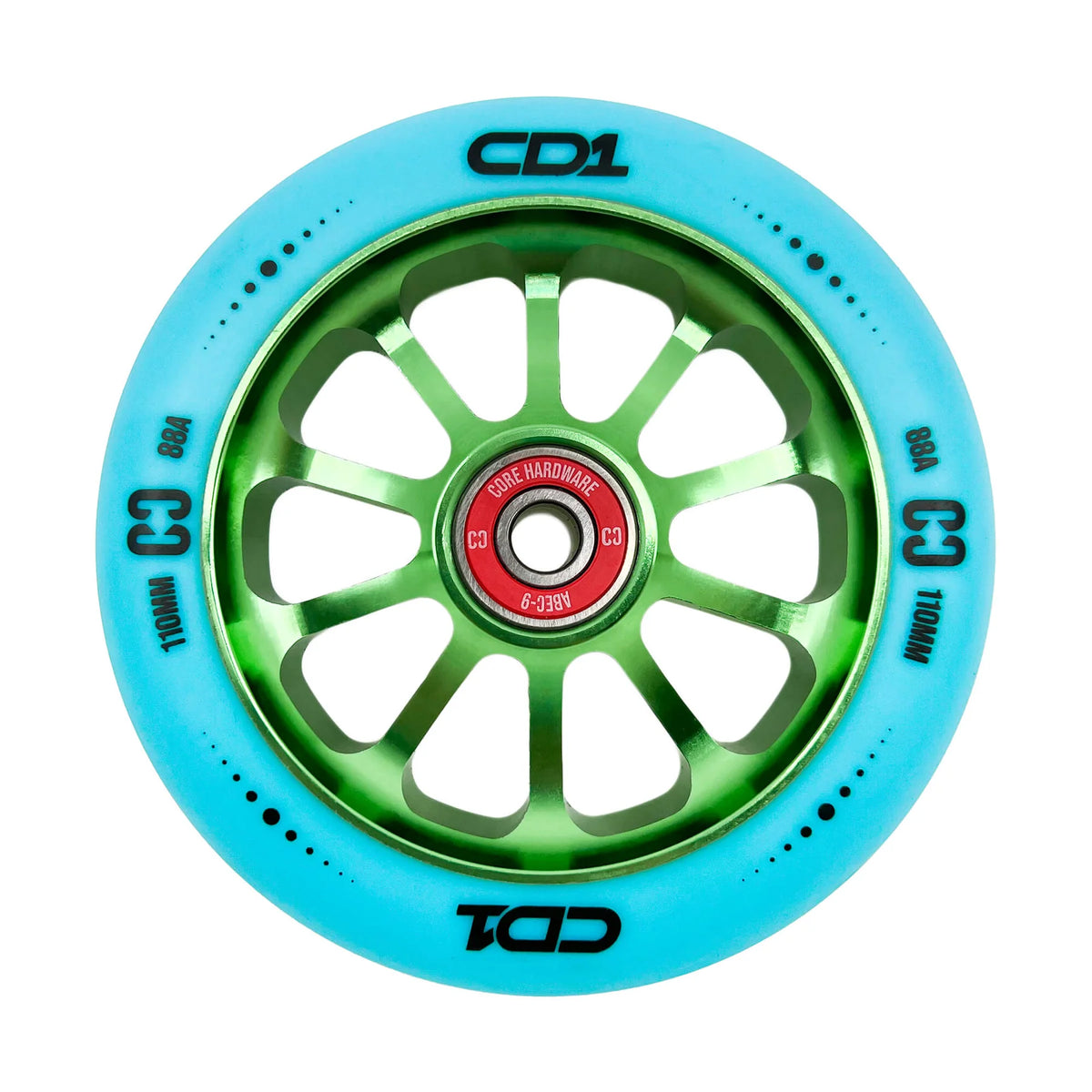 Core CD1 Pro Scooter Wheel Blue/Lime Bild 1