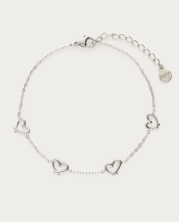 Armband mit offenen Mini-Herzen Silber Bild 1