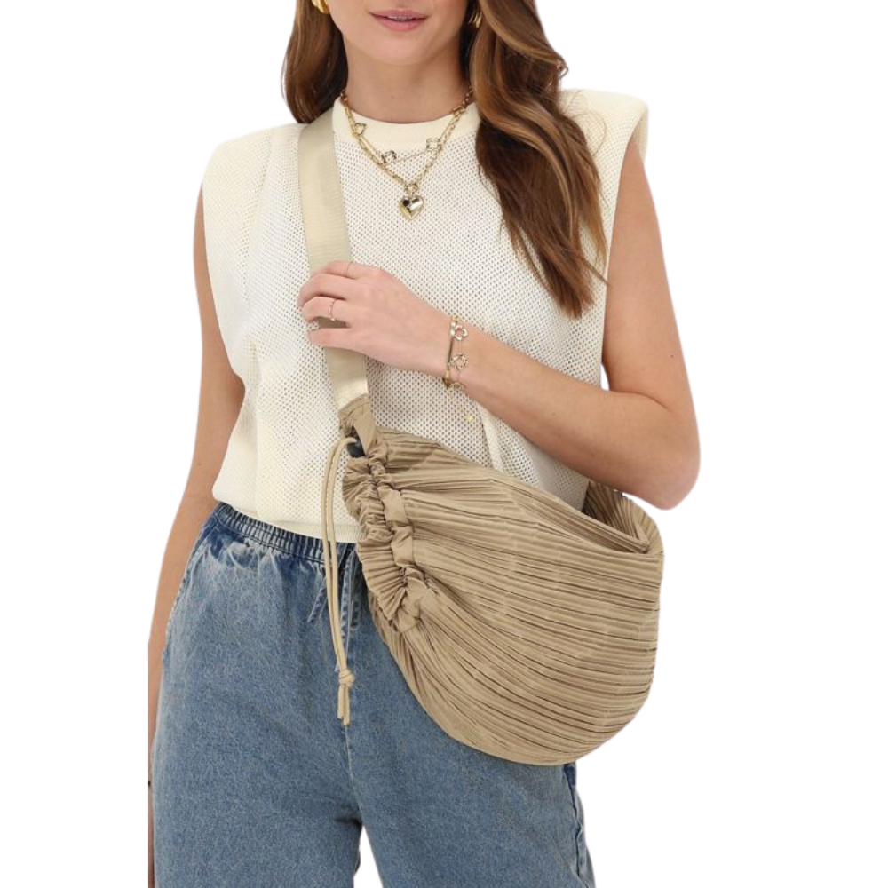 Bag crossbody plisse Beige Bild 2