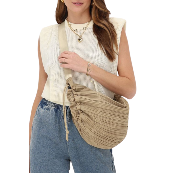 Bag crossbody plisse Beige Bild 2