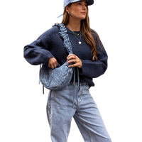 Bag crossbody ruffle strap roses Blue Bild 3