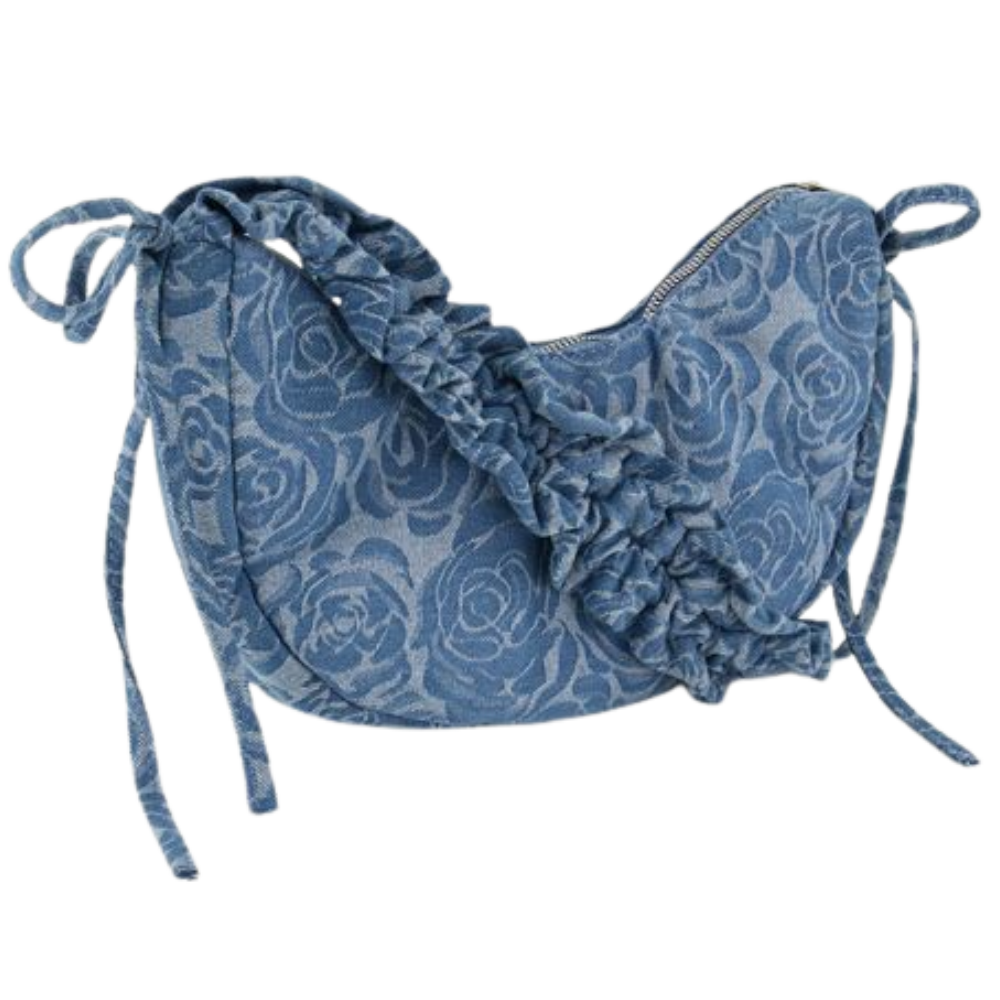 Bag crossbody ruffle strap roses Blue Bild 4