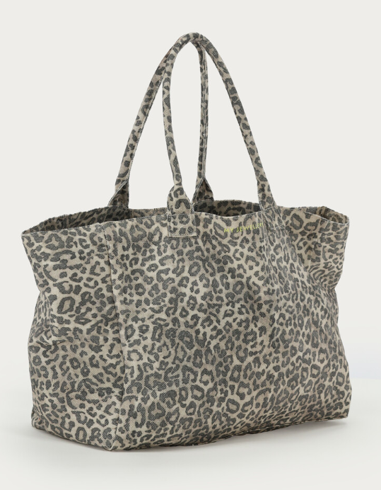 Large tote bag with light leopard p Brown Bild 1