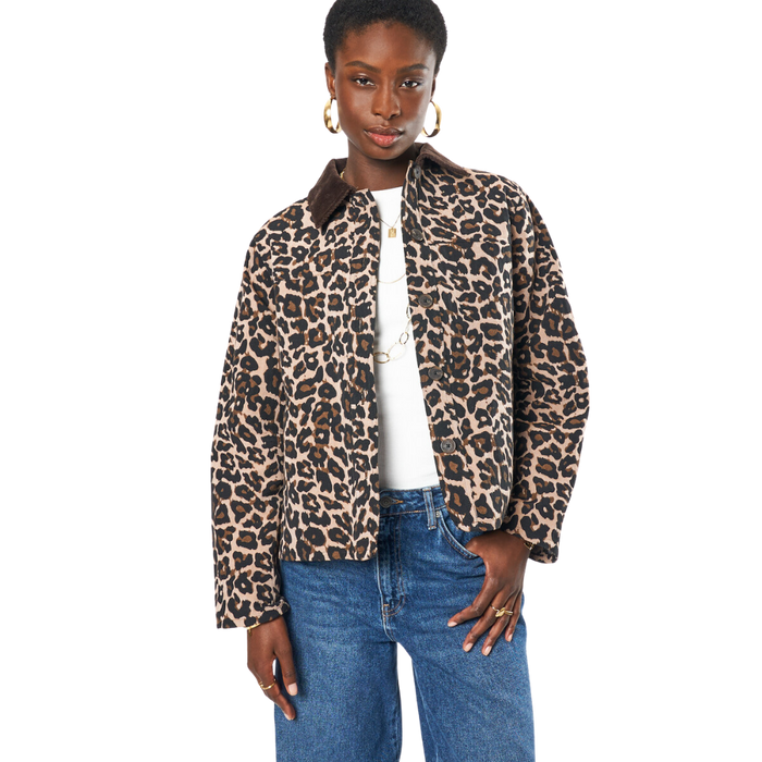 Leopard jacket with corduroy collar Print Bild 1