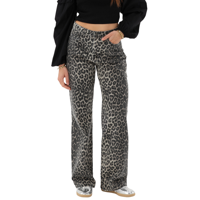 Leopard Jeans Beige Bild 1