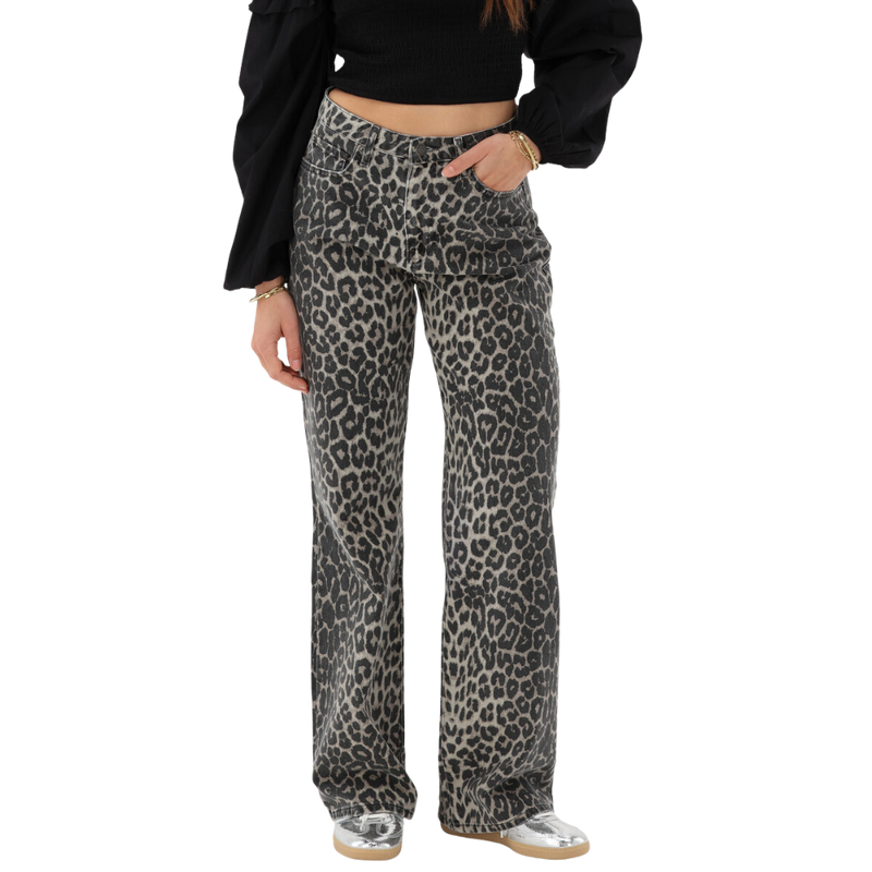 Leopard Jeans Beige Bild 1
