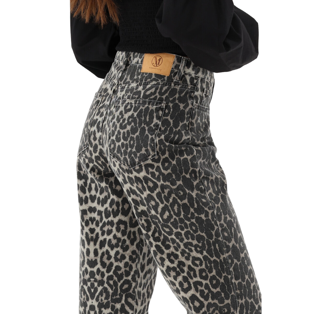 Leopard Jeans Beige Bild 2
