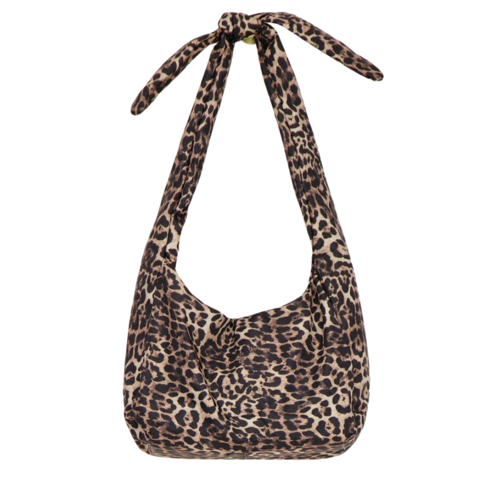 leopard print crossbody bag with bow de Brown Bild 1