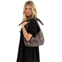 leopard print crossbody bag with bow de Brown Bild 2