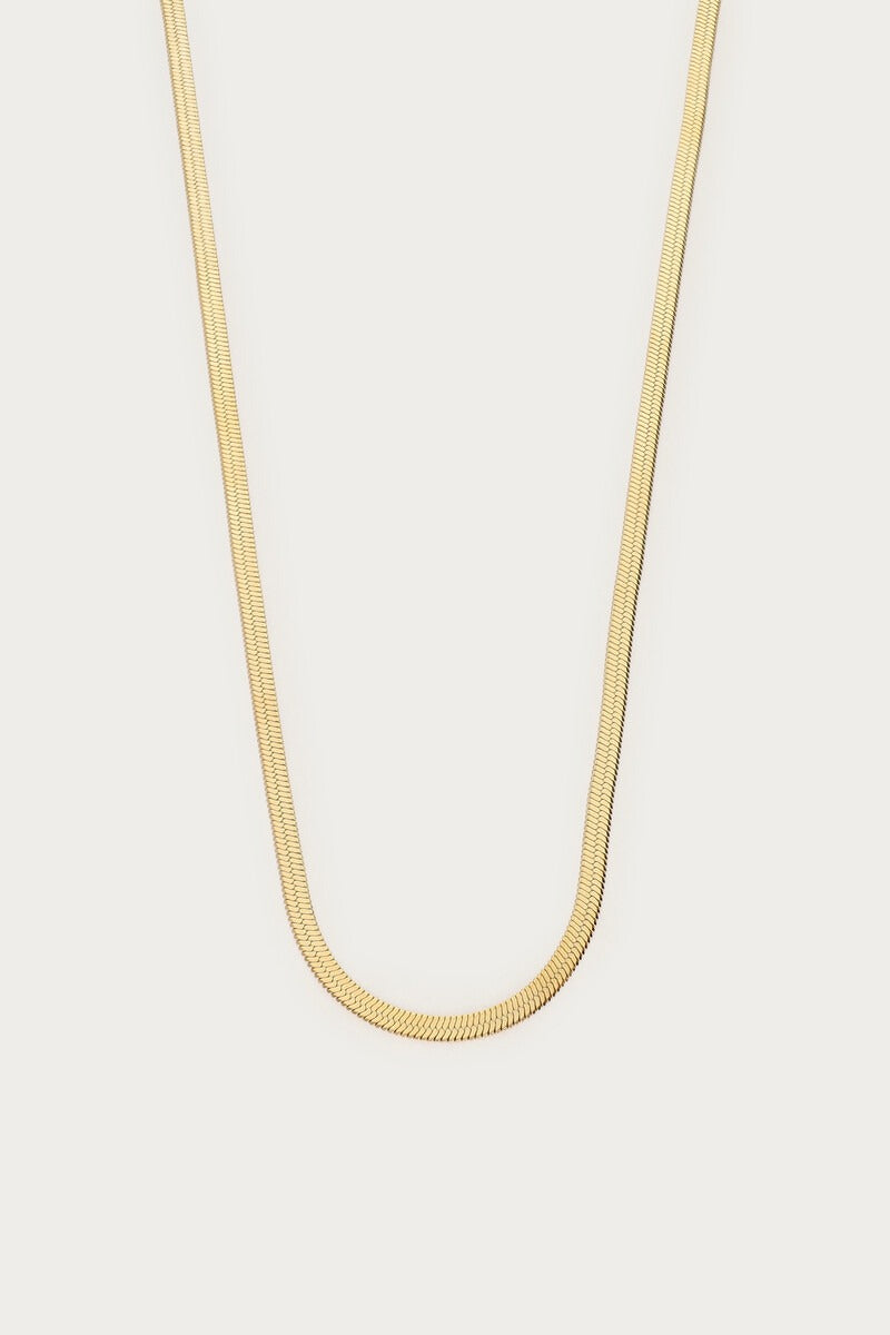 Necklace flat chain long Gold Bild 1