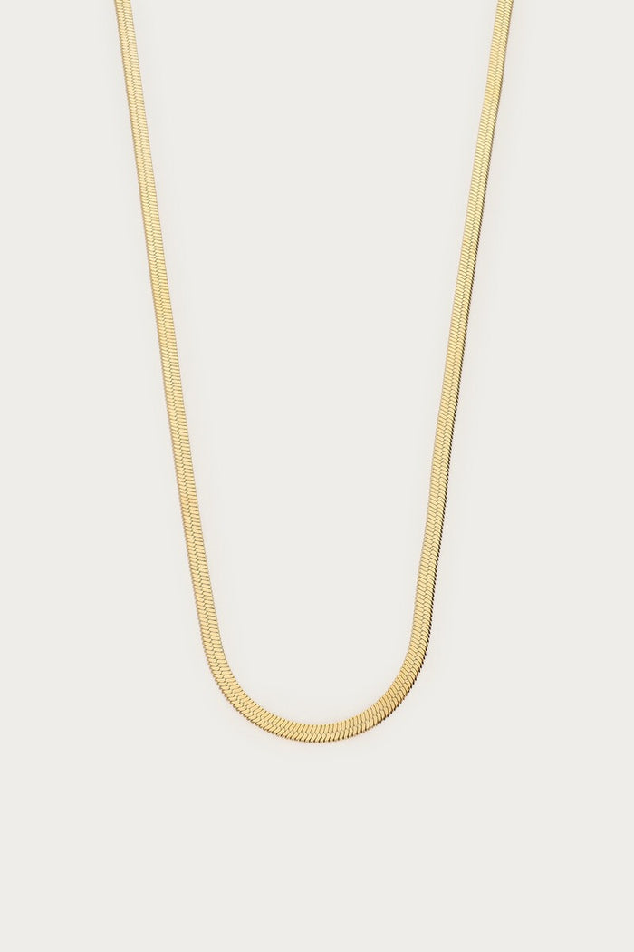 Necklace flat chain long Gold Bild 1