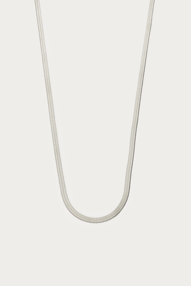 Necklace flat chain long Silver Bild 1