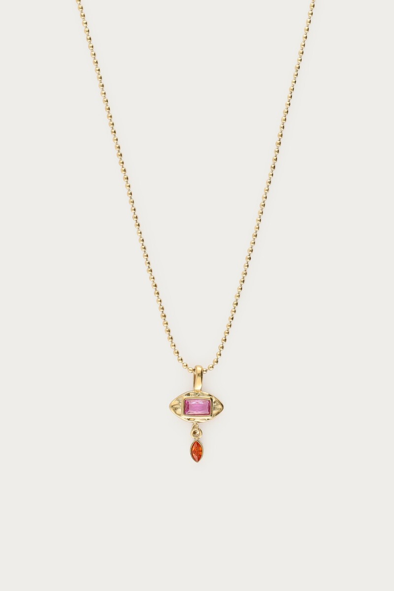 Necklace oval round strass Gold Bild 1