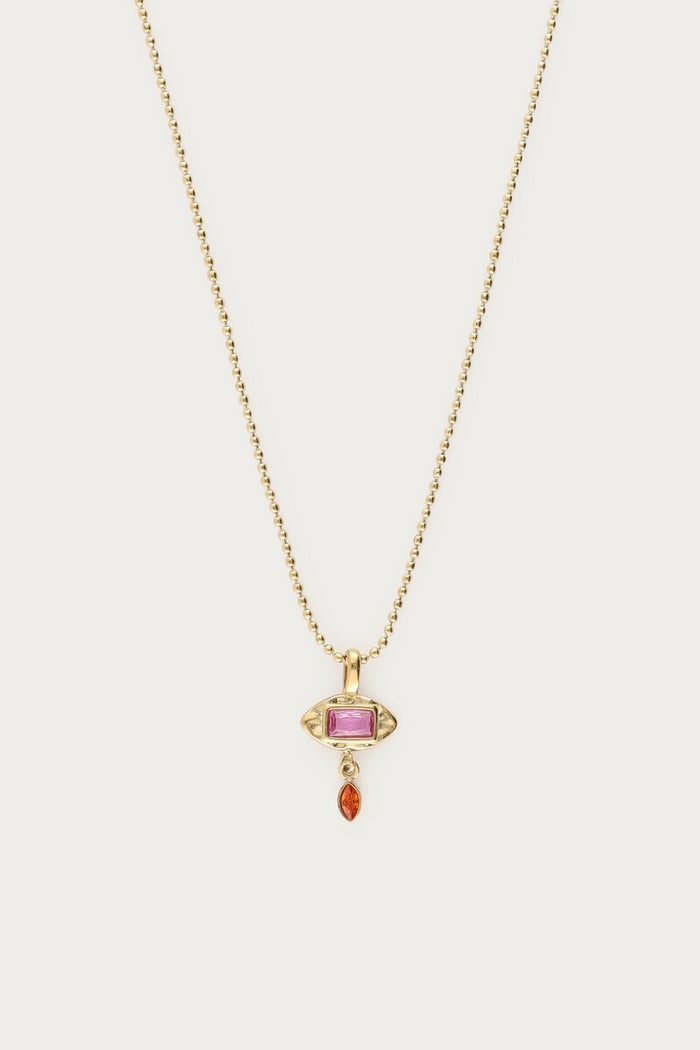 Necklace oval round strass Gold Bild 1