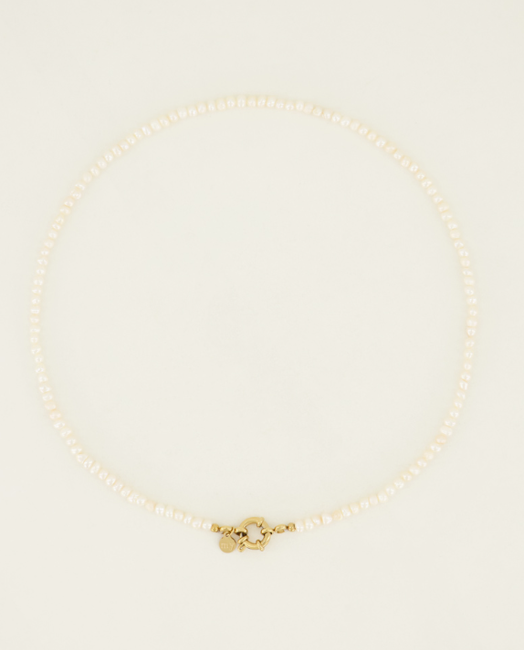 Necklace pearl with lock Gold Bild 1