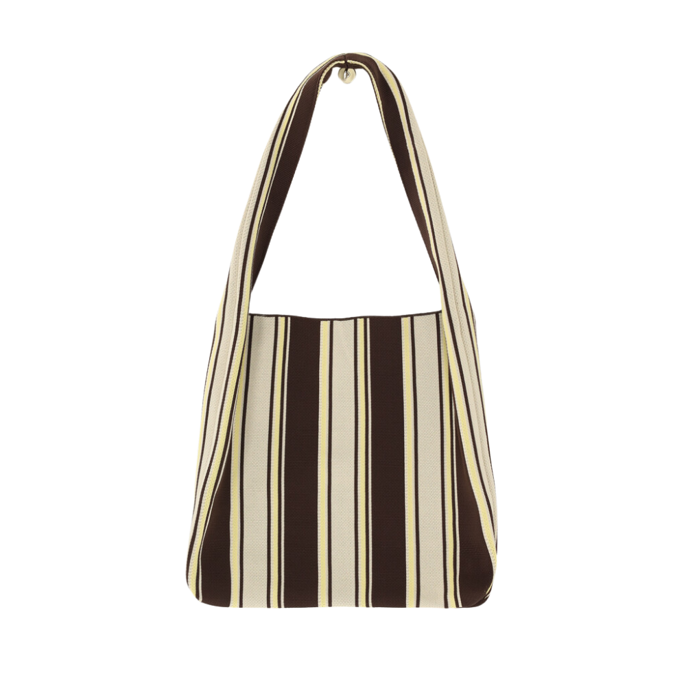 Shopper knitted stripe Brown Bild 1