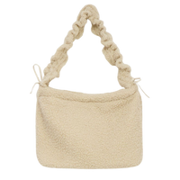 Shopper puffer teddy ruffle strap Beige Bild 1