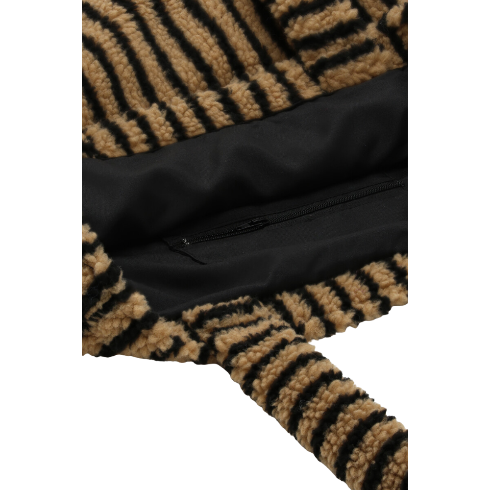 Shopper teddy stripes Beige/black Beige Bild 3