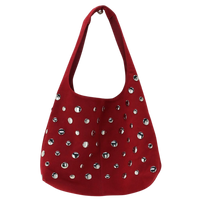 Shoulder bag big studs burgundy Dark Red Bild 1
