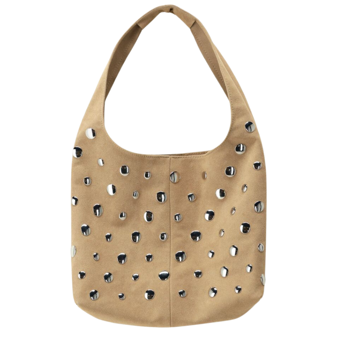 Shoulder bag big studs Beige Bild 1