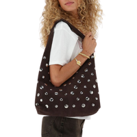 Shoulder bag big studs Brown Bild 2