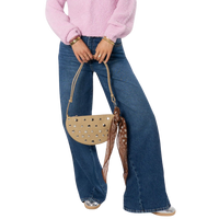 Umhängetasche mit Nieten Beige Bild 2