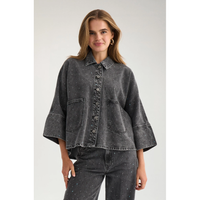 Nubrooklyn Oversize Stone Shirt Grey Denim Bild 2