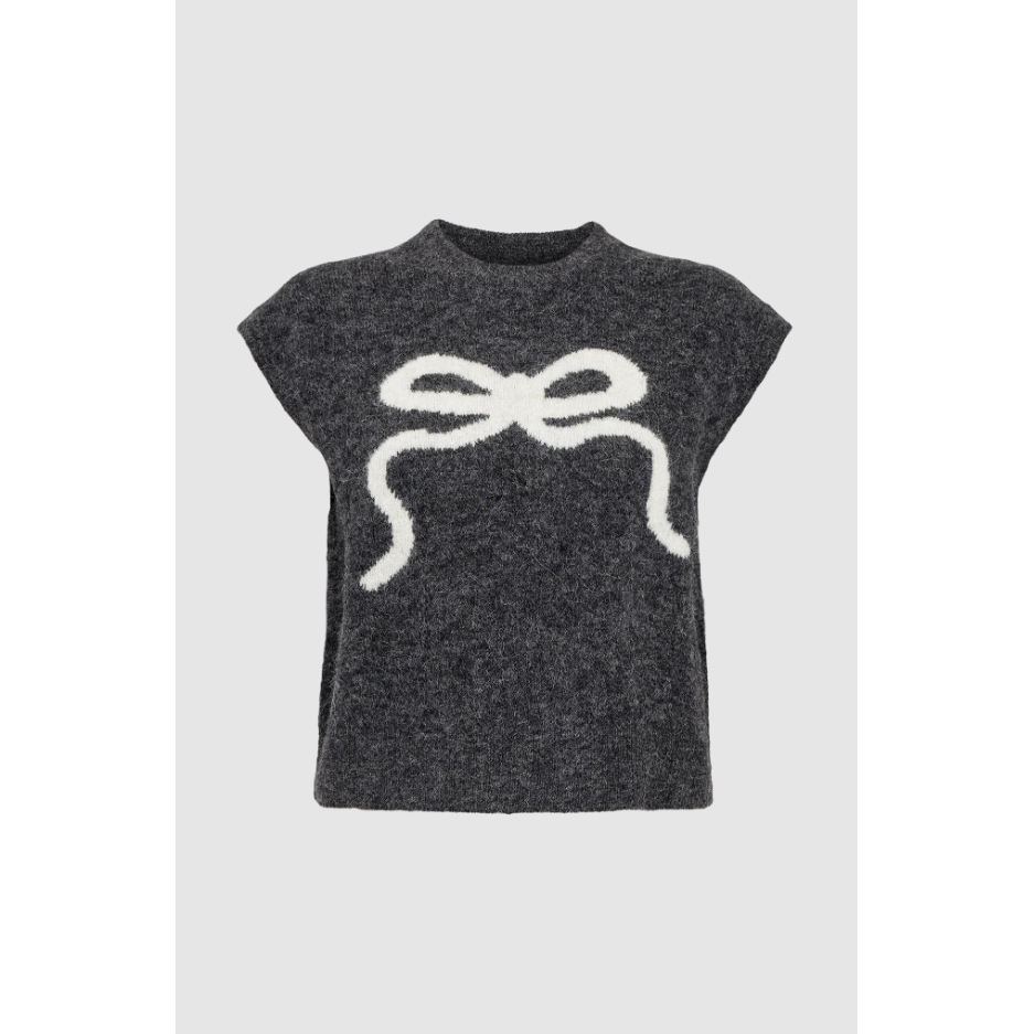 Nuriette Bow Vest Dark grey melange Bild 1