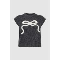 Nuriette Bow Vest Dark grey melange Bild 1