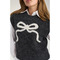 Nuriette Bow Vest Dark grey melange Bild 2
