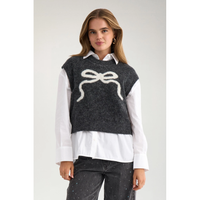 Nuriette Bow Vest Dark grey melange Bild 3