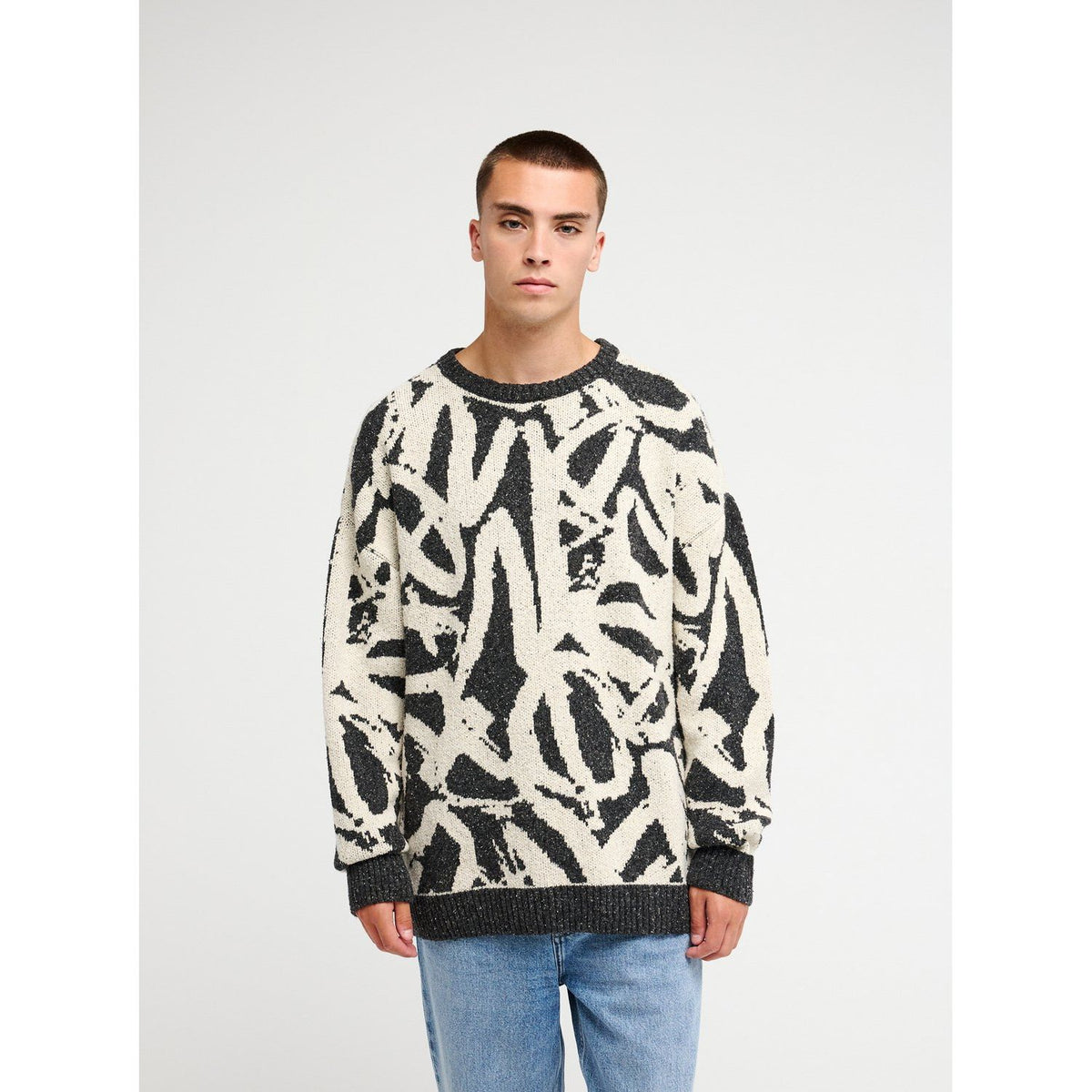 Liam Jacquard Sweater Bone White QS Spray Bild 3