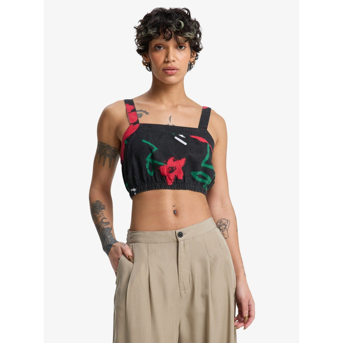 Palma Crop Top Black Street Floral Bild 1