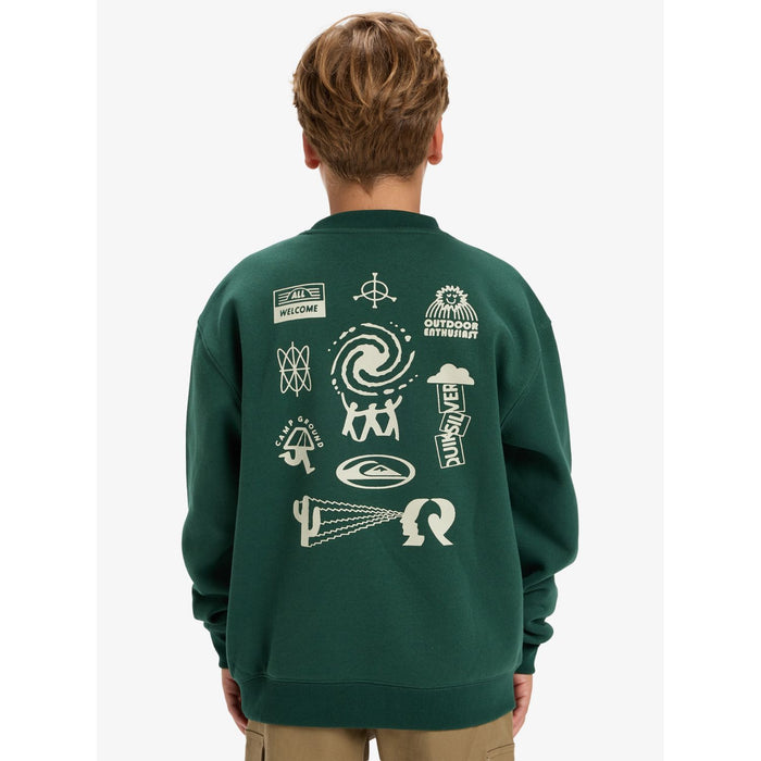 Salt Water Graphic Crew Youth Trekking Green Bild 2