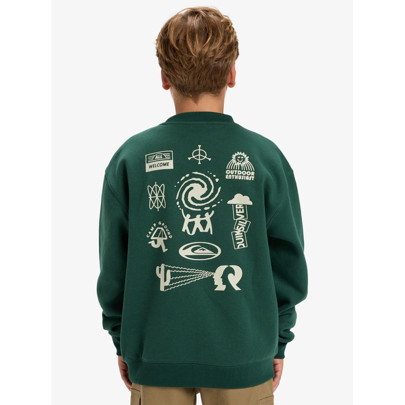 Salt Water Graphic Crew Youth Trekking Green Bild 2