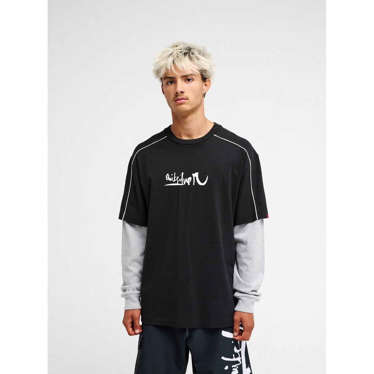 YG Double Layer Tee Black Bild 3