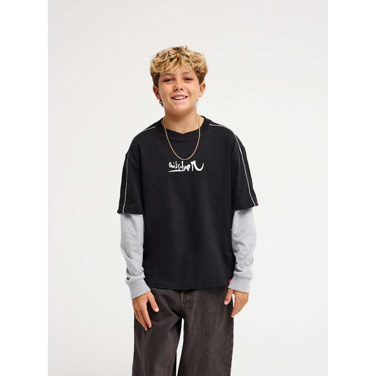 YG Double Layer Tee Youth Black Bild 3