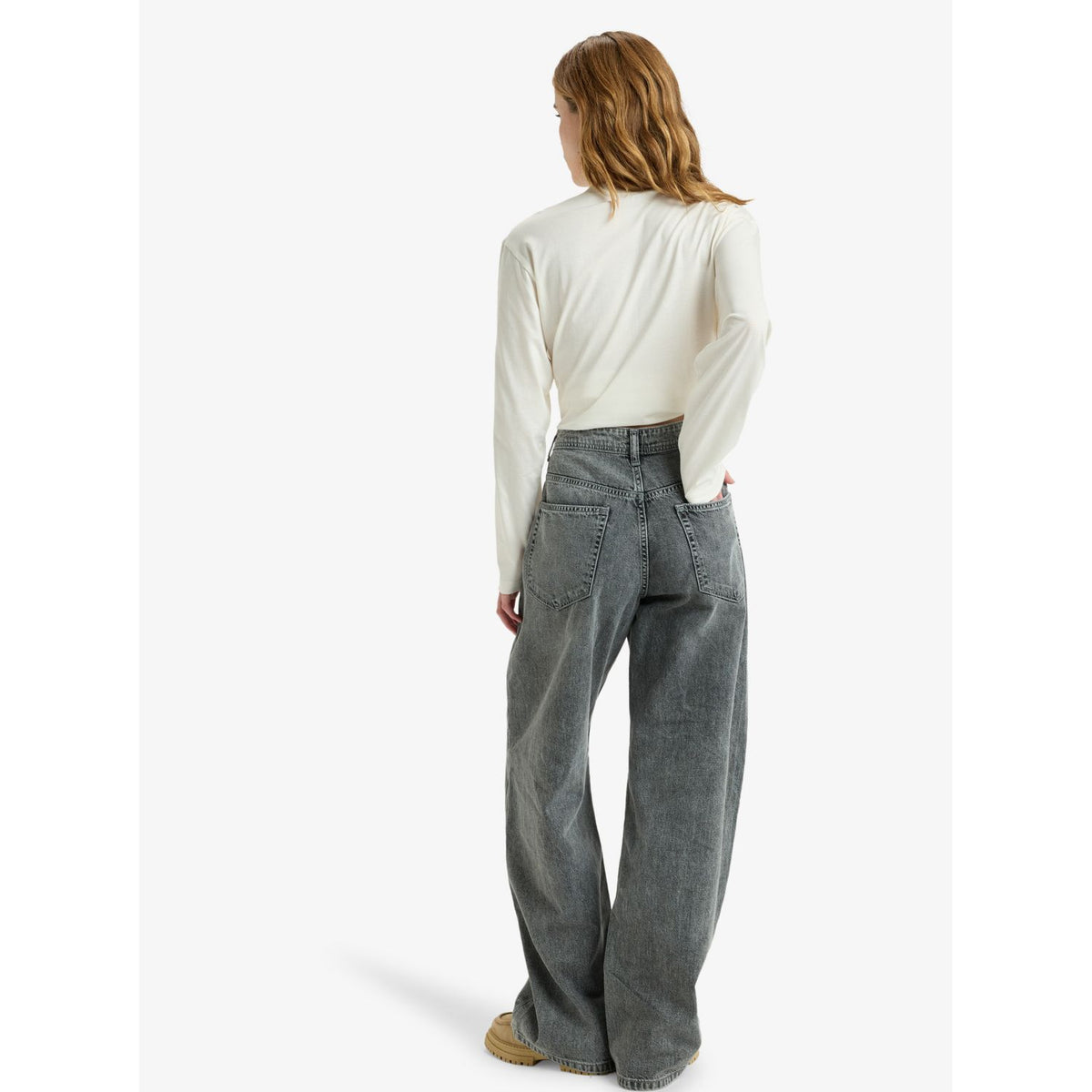 Milla Wide Leg Regular Mid GR Mid Grey Bild 2