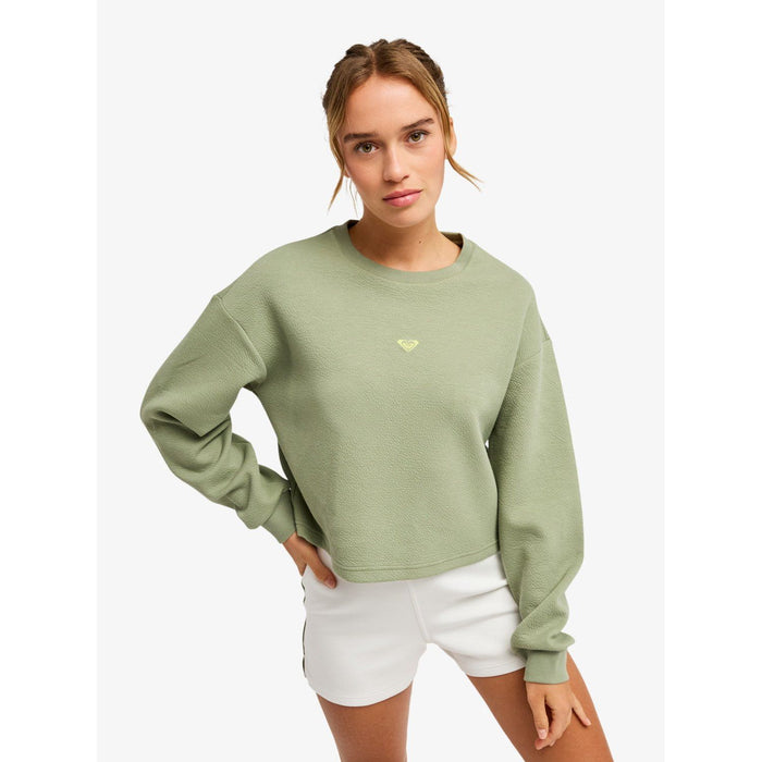 Rise And Vibe Textured Crew Neck Oil Green Bild 1